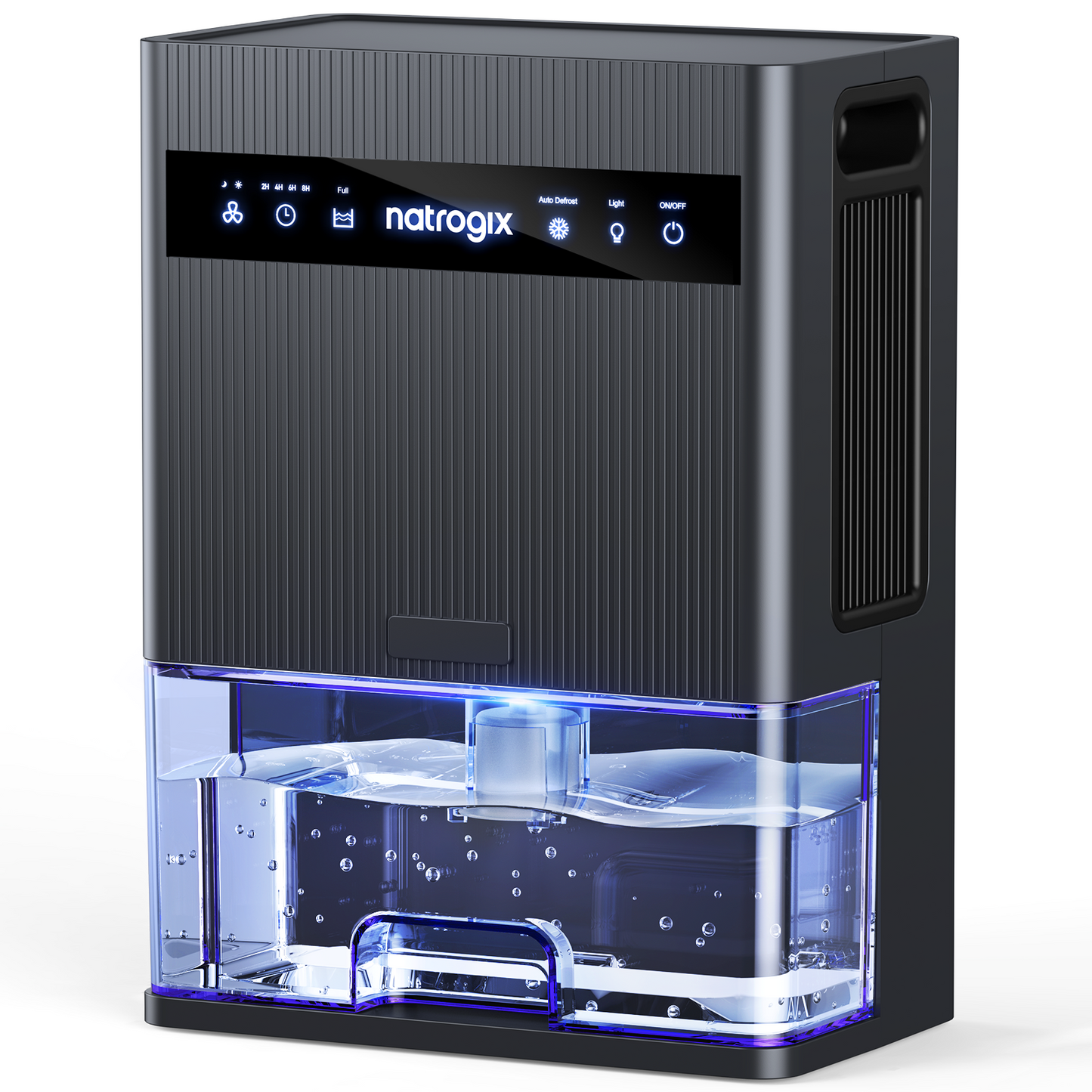 Natrogix CS3 Quiet Dehumidifier for 1000 sq. ft. with 106 OZ Water Tank, Auto Shut Off, Timer, Sleep Mode, 7 Color Light, Gray