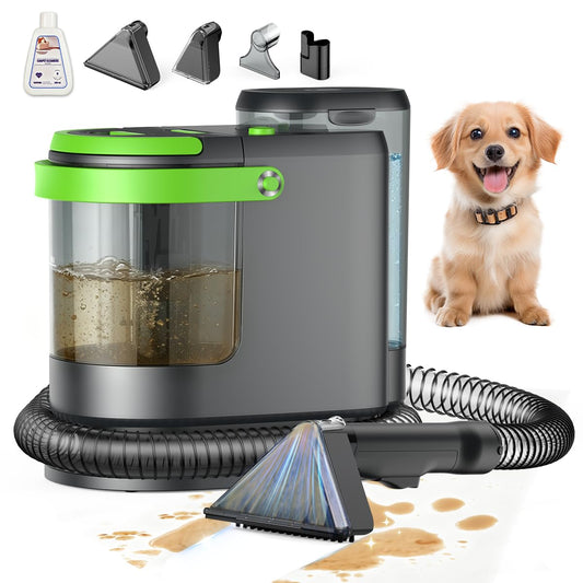 Portable Carpet Cleaner Machine, 18Kpa Powerful Suction Spot Cleaner for Pets, Professional Deep Cleaning Machine for Couch, Stairs, Car Interior & Seats, 600W Motor with Versatile Stain Tools