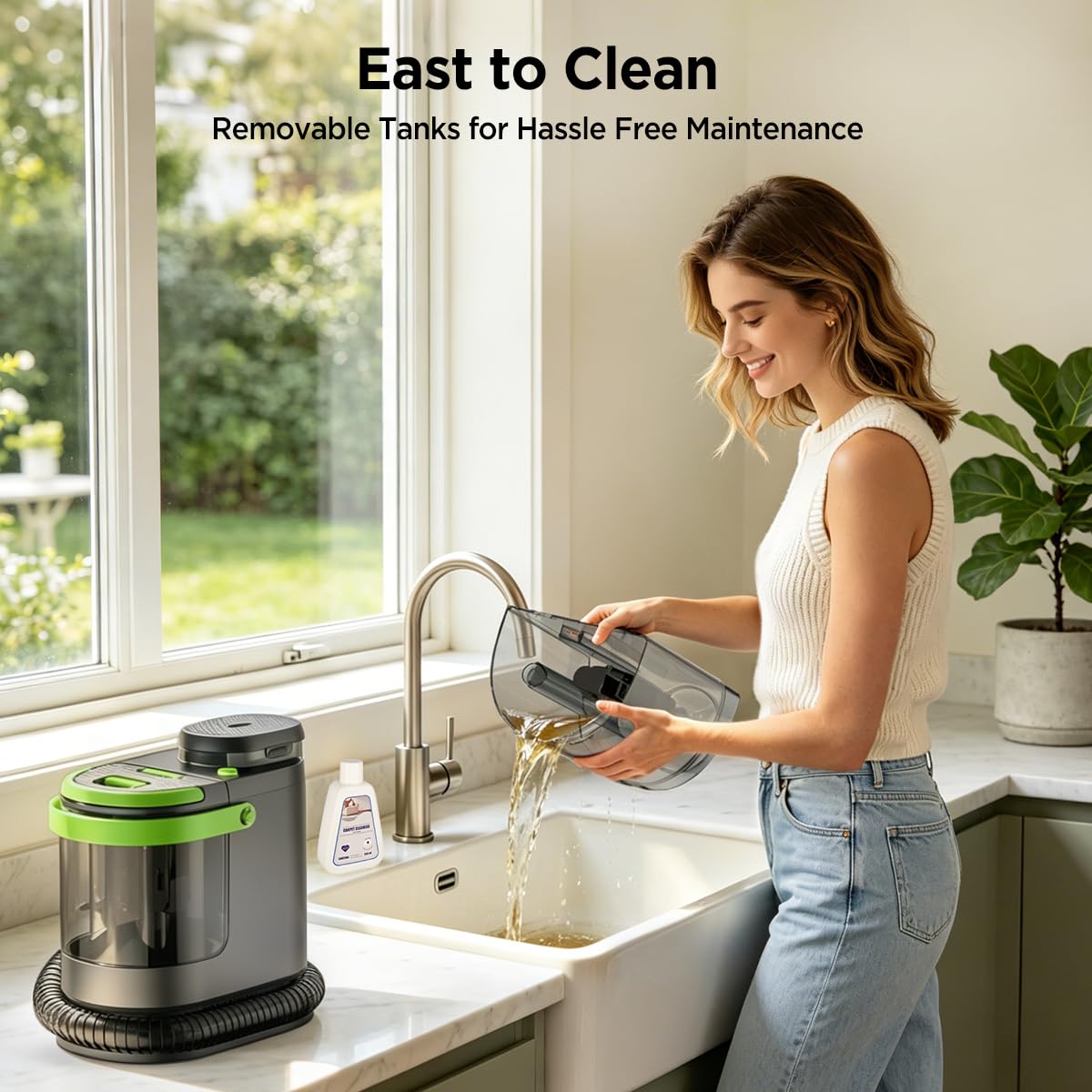 Portable Carpet Cleaner Machine, 18Kpa Powerful Suction Spot Cleaner for Pets, Professional Deep Cleaning Machine for Couch, Stairs, Car Interior & Seats, 600W Motor with Versatile Stain Tools
