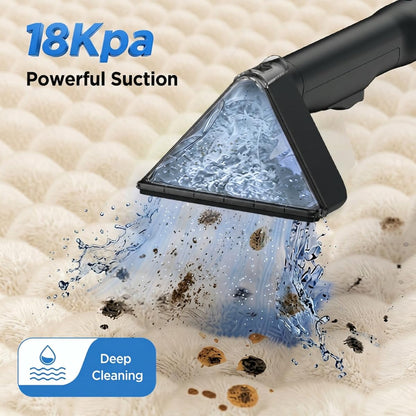 Portable Carpet Cleaner Machine, 18Kpa Powerful Suction Spot Cleaner for Pets, Professional Deep Cleaning Machine for Couch, Stairs, Car Interior & Seats, 600W Motor with Versatile Stain Tools